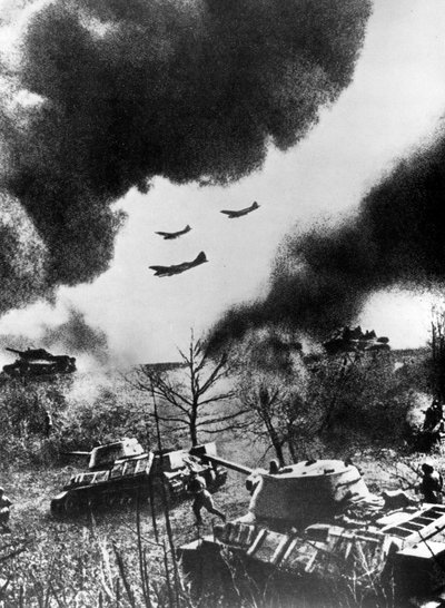 Soviet Tanks and Aircraft Launching an Attack, Russia by Unbekannt