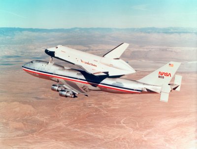 Space Shuttle Orbiter Mounted on Top of a Boeing 747 Carrier Aircraft by Unbekannt