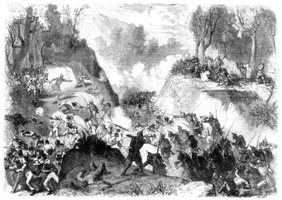 Spanish Troops Fighting the People of Santo Domingo, in the Pass of Monte Christi by Unbekannt