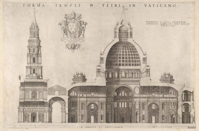 Speculum Romanae Magnificentiae: Design for the Basilica of St. Peters in the Vatican, 1514 by Unbekannt
