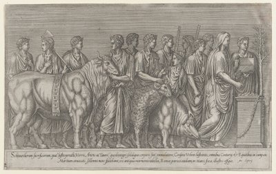 Speculum Romanae Magnificentiae: Sacrifice on the Campus Martius, 16th Century by Unbekannt