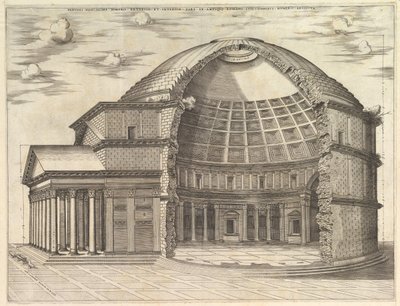 Speculum Romanae Magnificentiae: The Pantheon, broken away to show the interior by Unbekannt