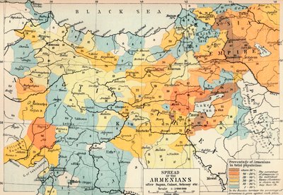 Spread of the Armenias After Supan, Cuinet, Selenoy etc by Unbekannt