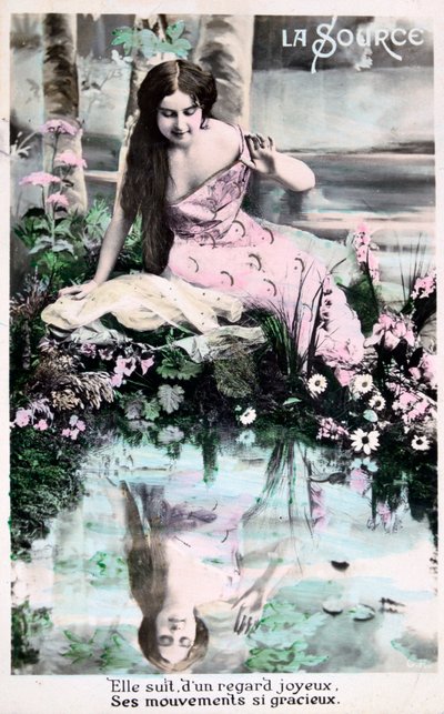 Spring, Vintage French Postcard by Unbekannt