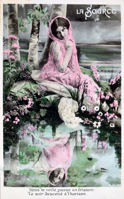 Spring, Vintage French Postcard by Unbekannt