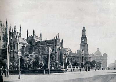 St. Andrews Cathedral, Sydney Town Hall, and Market Buildings, c1900 by Unbekannt
