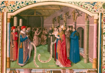 St Augustin, Bishop of Hippo in Discussion by Unbekannt