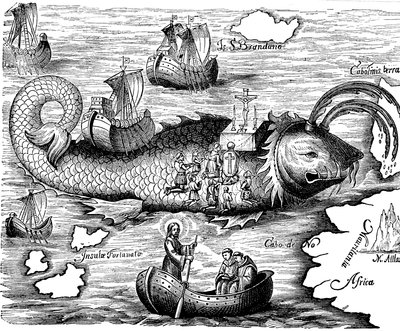 St. Brendan Shown on His 7-Year Voyage to Find Isle of St. Brandon or Land of Saints by Unbekannt