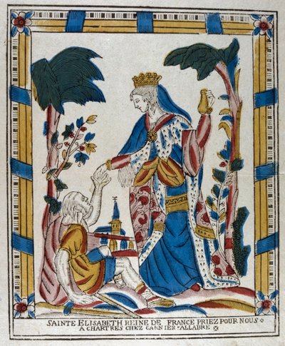 St Elizabeth of Hungary Giving Alms to a Beggar, 18th Century by Unbekannt