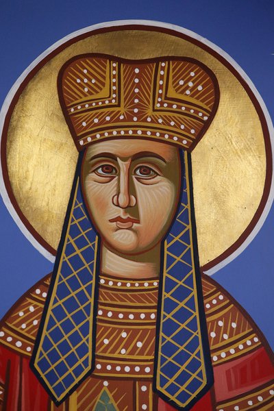 St Helen fresco in Pedoulas Orthodox Church, Cyprus by Unbekannt