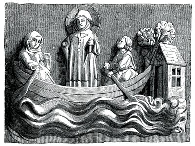 St Julian and St Basilissa, His Wife, Conveying Christ in Their Boat by Unbekannt