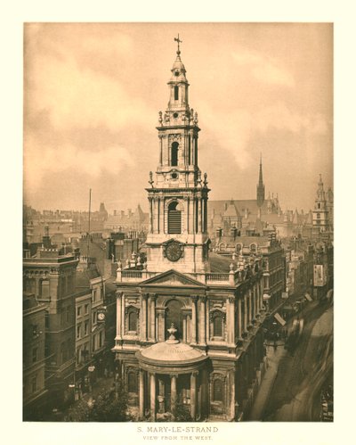 St Mary-le-Strand, View from the West, mid-late 19th century by Unbekannt