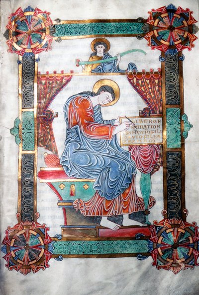 St. Matthew Writing His Gospel by Unbekannt