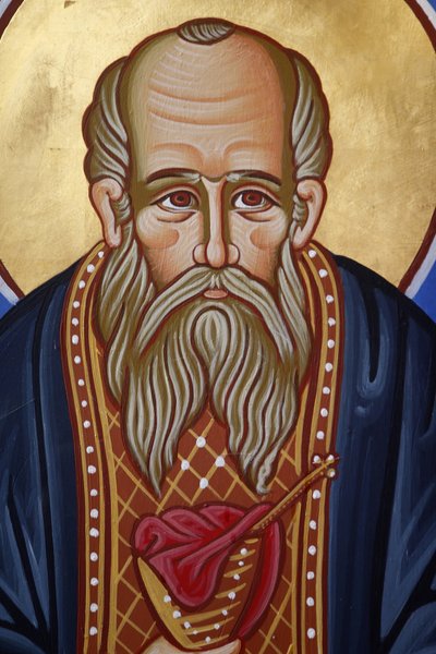 St. Nicholas fresco in Pedoulas Orthodox Church, Cyprus, Pedoulas, Cyprus by Unbekannt