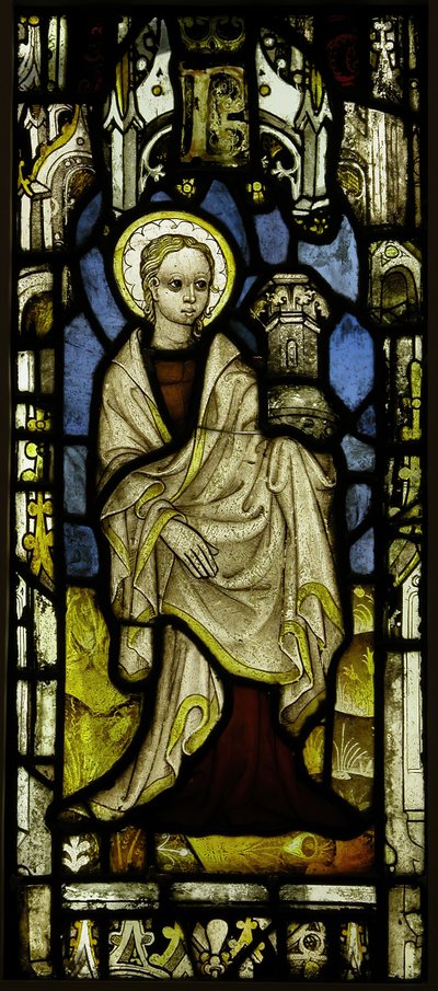 Stained Glass Panel with St. Barbara by Unbekannt