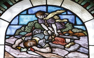 Stained Glass: David and Goliath, Budapest, Hungary by Unbekannt