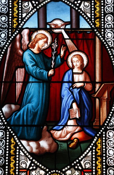 Stained glass depicting the Annunciation, La Cavalerie, France by Unbekannt