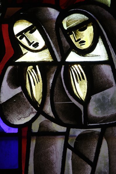 Stained glass in Notre-Dame-de-la-Trinite church, Nuns, Blois, France by Unbekannt