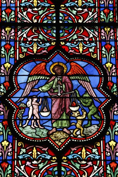 Stained Glass in Notre Dame de Bayeux Cathedral, Bayeux, France by Unbekannt