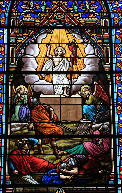 Stained glass window: The Resurrection of Christ, Douarnenez, France by Unbekannt