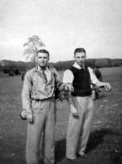 Stanley Matthews and Eddie Hapgood Pause Between Shots During a Round of Golf, 1945 by Unbekannt