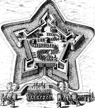 Star Fort Defended by a Moat Under Siege, 1617-1619 by Unbekannt