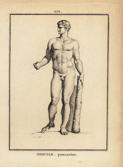 Statue of Hercules Pomarius, Roman hero and god, with a large club by Unbekannt