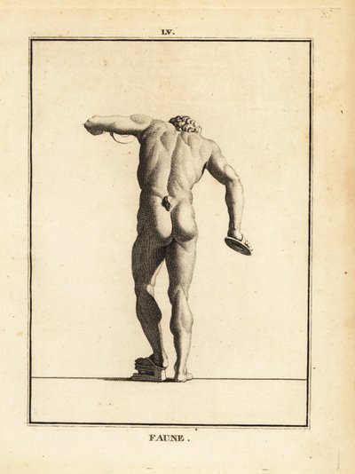 Statue of a Faun at a Bacchanalian orgy with cymbals and scabellum by Unbekannt