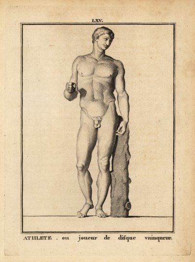 Statue of a naked athlete or victorious disc thrower by Unbekannt