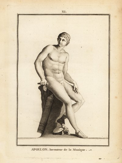 Statue of the Roman god Apollo, inventor of music, seated nude by Unbekannt