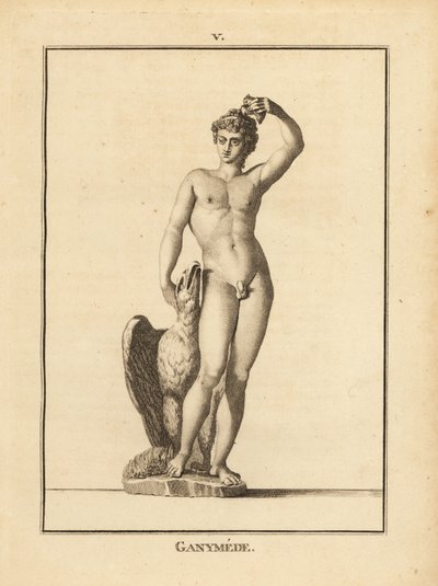 Statue of the shepherd youth Ganymede, abducted by Zeus, with an eagle by Unbekannt