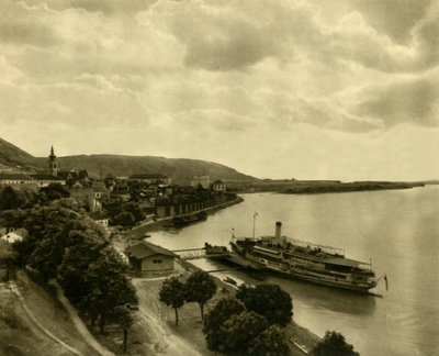 Steamboat on the Danube at Hainburg, Lower Austria by Unbekannt