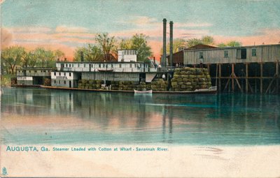 Steamer Loaded with Cotton at a Wharf, Savannah River, Augusta, Georgia by Unbekannt