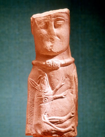Stone Carving of Celtic Deity Wearing a Torque by Unbekannt
