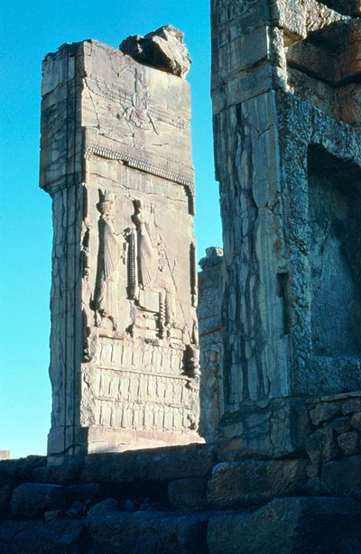 Stone relief from the doorway to the Hall of 100 Columns, Persepolis, South Iran by Unbekannt