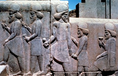 Stone Relief Showing Subjects Bringing Tribute, South Iran by Unbekannt
