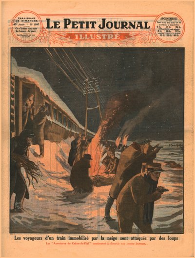 Stranded train passengers are attacked by wolves, 1929 by Unbekannt