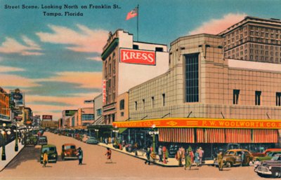 Street Scene, Looking North on Franklin St., Tampa, Florida, c1940s by Unbekannt