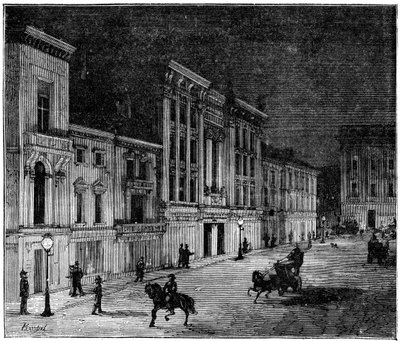 Street in Newcastle Upon Tyne Lit by Swan Incandescent Electric Lamps, 1883 by Unbekannt