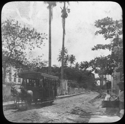 Street Scene with Horse-Drawn Tram, Pernambuco, Brazil by Unbekannt