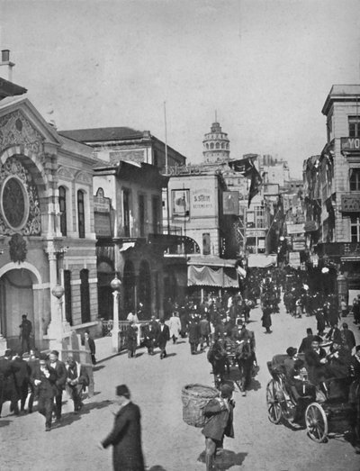 Street Vista in Galata from End of Bridge, Constantinople by Unbekannt