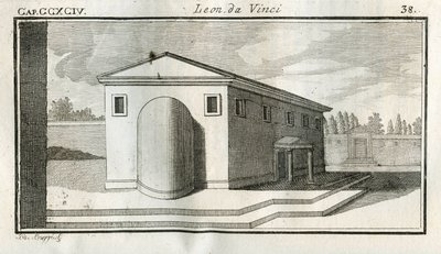 Studies on the overlapping of buildings. Engraving from Treatise on Painting by Leonardo da Vinci by Unbekannt