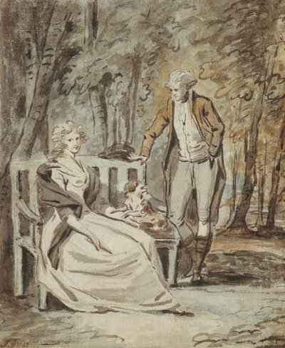 Study for a Portrait: A Lady and a Gentleman in a Park, ca. 1780 by Unbekannt