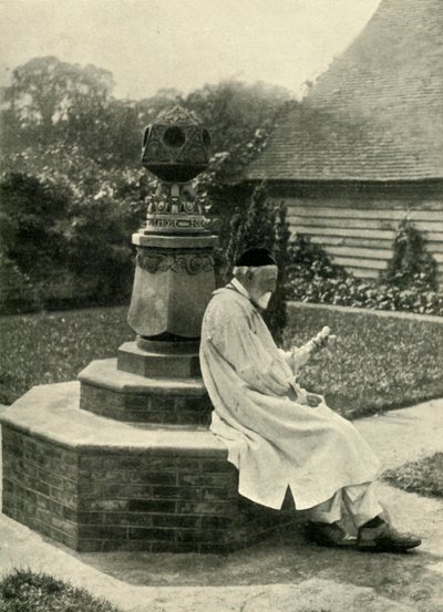 Sundial in the Garden at Limnerslease, and G. F. Watts, Esq., R.A., c1890s-1902 by Unbekannt