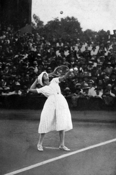 Suzanne Lenglen winning her first championship at Wimbledon, 1919 by Unbekannt