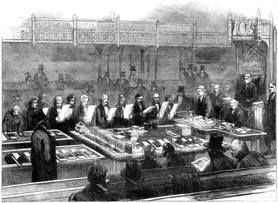 Swearing in Members of the New Parliament, 19th Century by Unbekannt