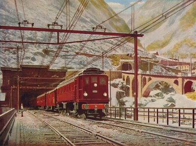 Swiss Express Leaving The Great St. Gotthard Tunnel, 1926 by Unbekannt