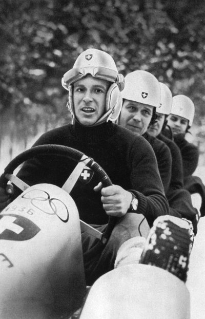 Swiss Four Man Bobsleigh Team, Winter Olympic Games, Garmisch-Partenkirchen, Germany by Unbekannt