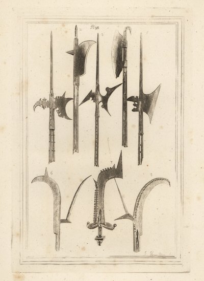 Sword Blade Halberd, Brown Bill, Lochaber-axe, Ancient Bill, Hand Bill with Small Bells, and Bill Found at Battlefield, Shrewsbury by Unbekannt