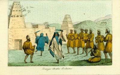 Sword dance by nomadic Bedouin Arabs near the valley of the kings in Thebes by Giovanni Battista Belzoni by Unbekannt